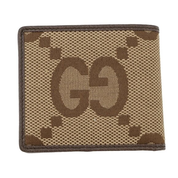 GUCCI Jumbo GG Bifold Wallet Canvas Beige/Brown - Picture 11 of 11